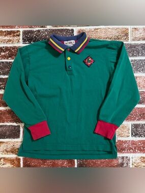 Vintage rainbow tag Gymboree 1996 Space Frontier color block shirt XXL 6-7y